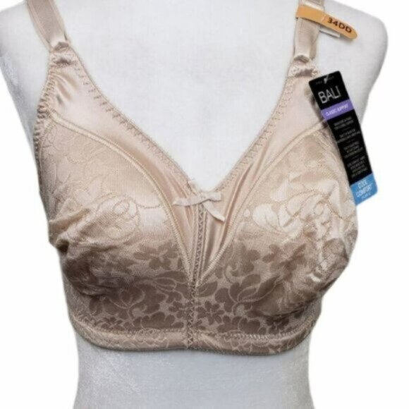Bali Classic Support Bra 34DD NEW Smoothing Cool Comfort Cream - Picture 1 of 11